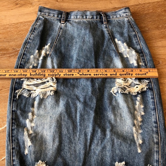 One x One Teaspoon High Waist Jean Skirt - Picture 9 of 10